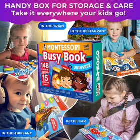 QUOKKA Montessori Busy Book Montessori activities page promotes hands-on learning concepts
