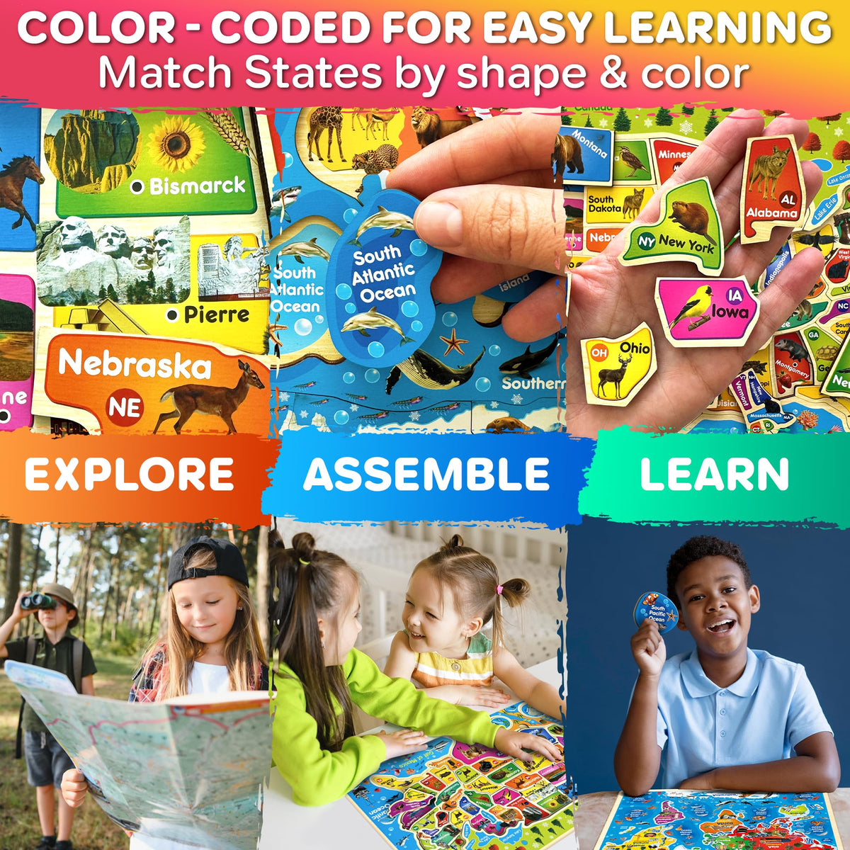 Quokka Montessori-inspired geography toy encourages focused play and family learning sessions
