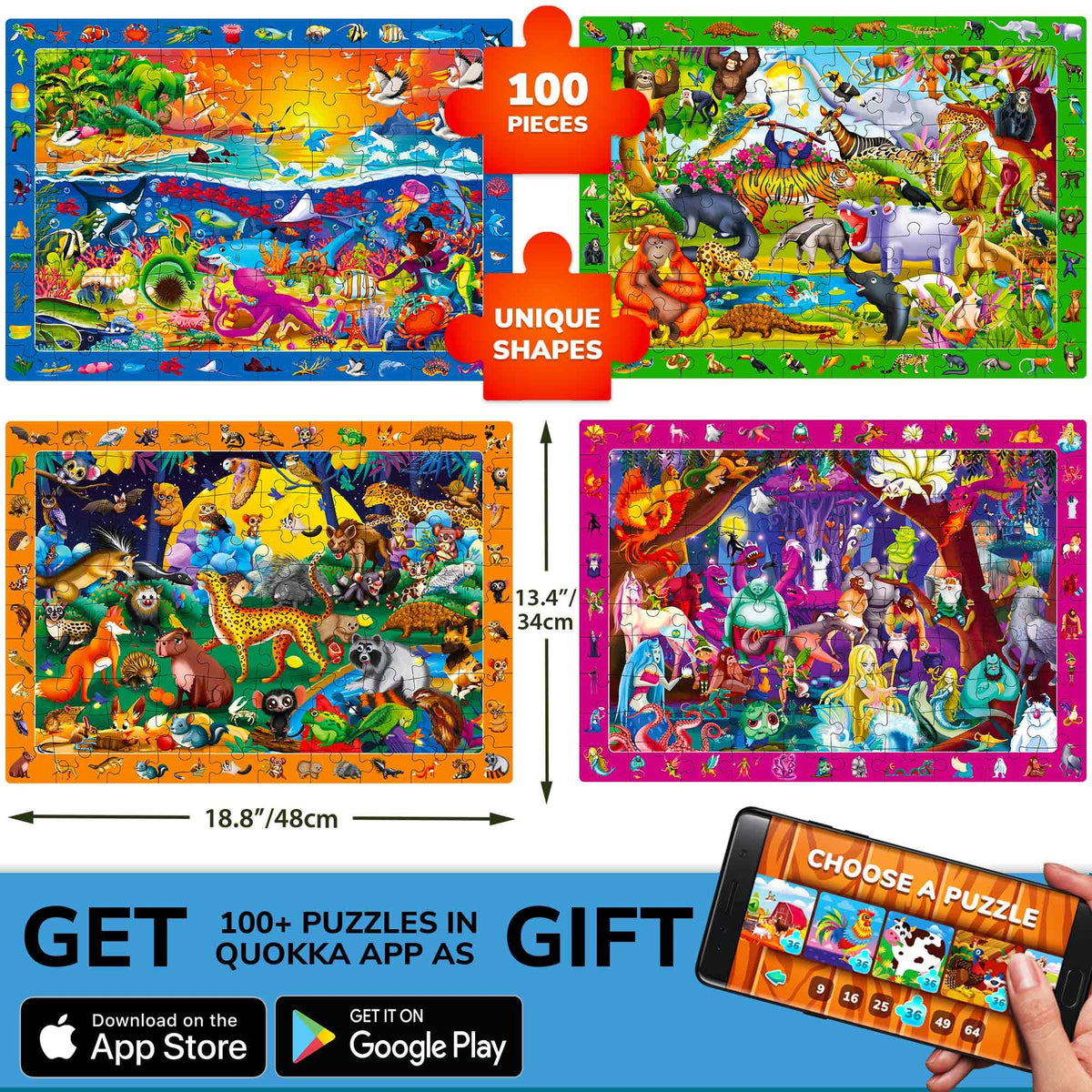 QUOKKA nighttime life puzzle close-up uses bright colors to engage learners