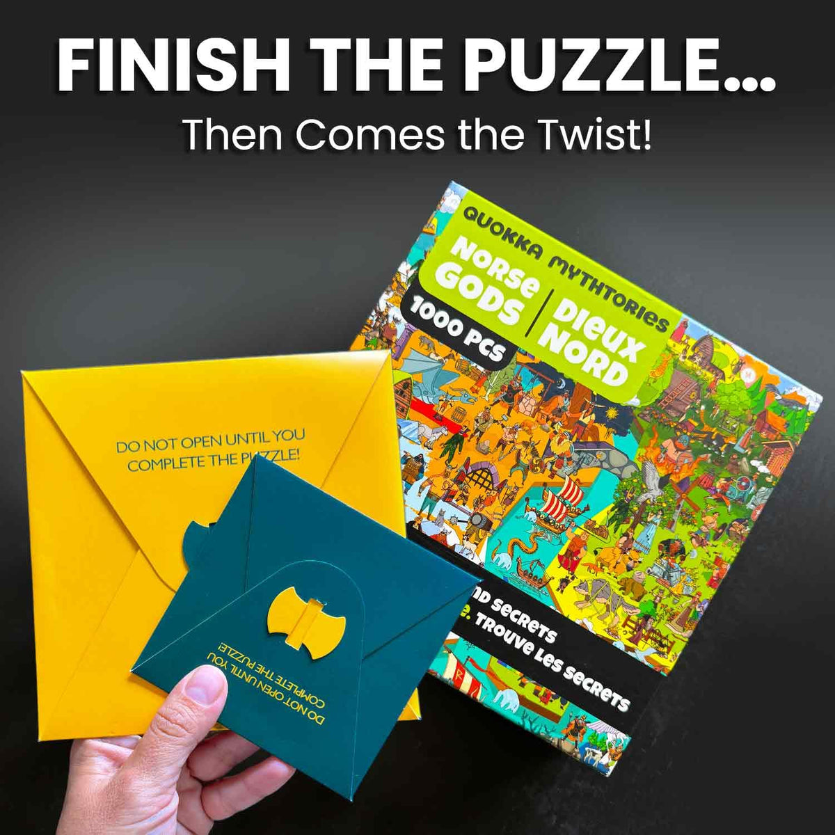 Quokka Norse Gods puzzle pieces spread showing thick-board quality and precision.