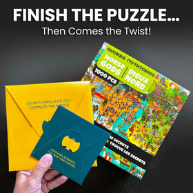 Quokka Norse Gods puzzle pieces spread showing thick-board quality and precision.