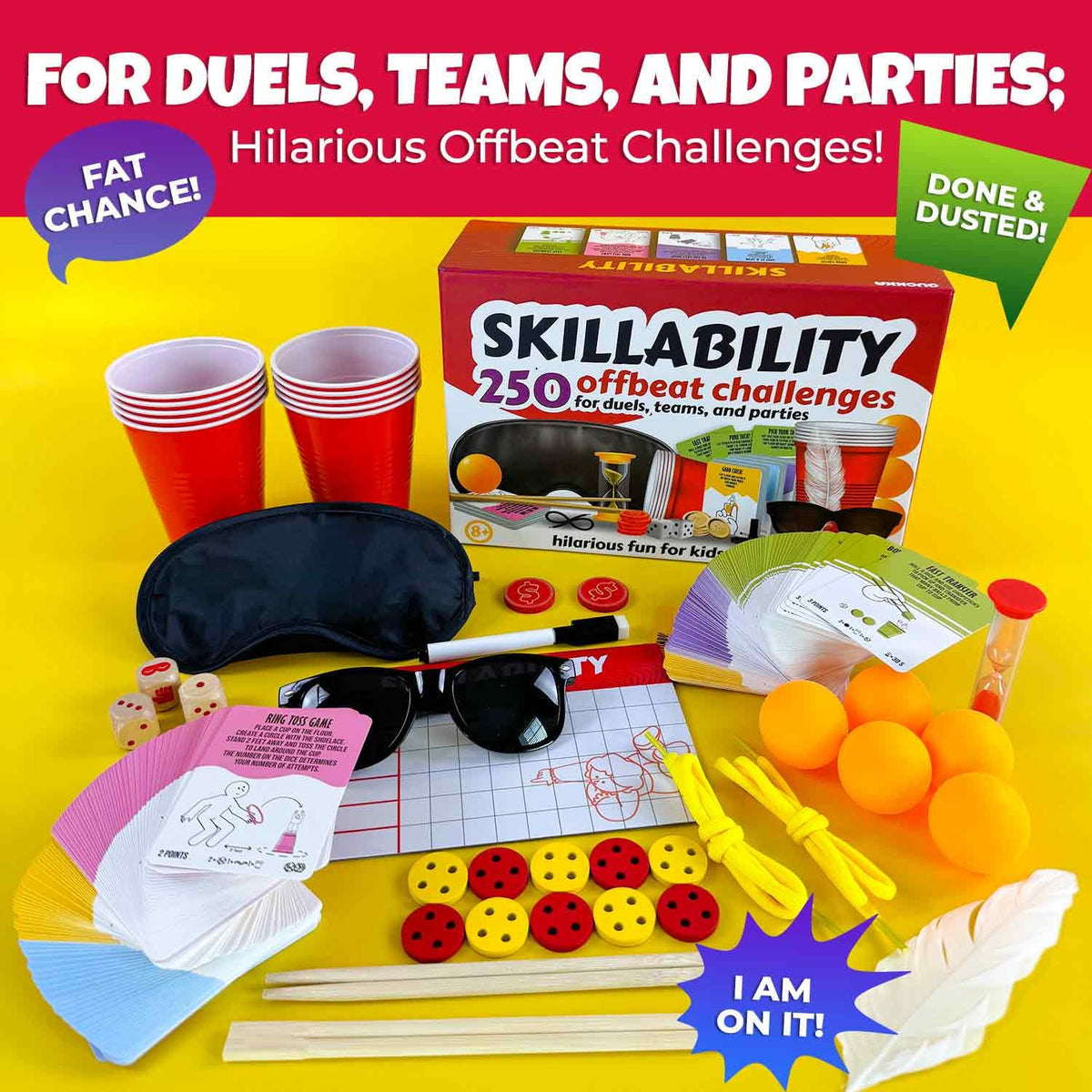 QUOKKA party games cups and dice ready for quick, inclusive play