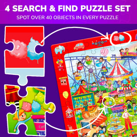 QUOKKA pool scene puzzle encourages problem-solving with bright colors.