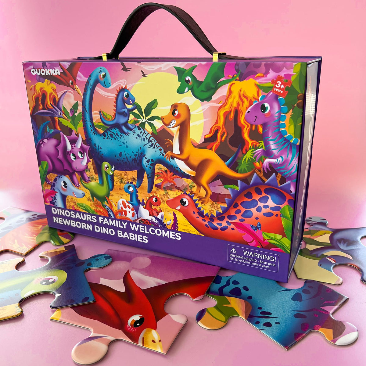 QUOKKA puzzle storage handle—portable box for easy cleanup and travel.