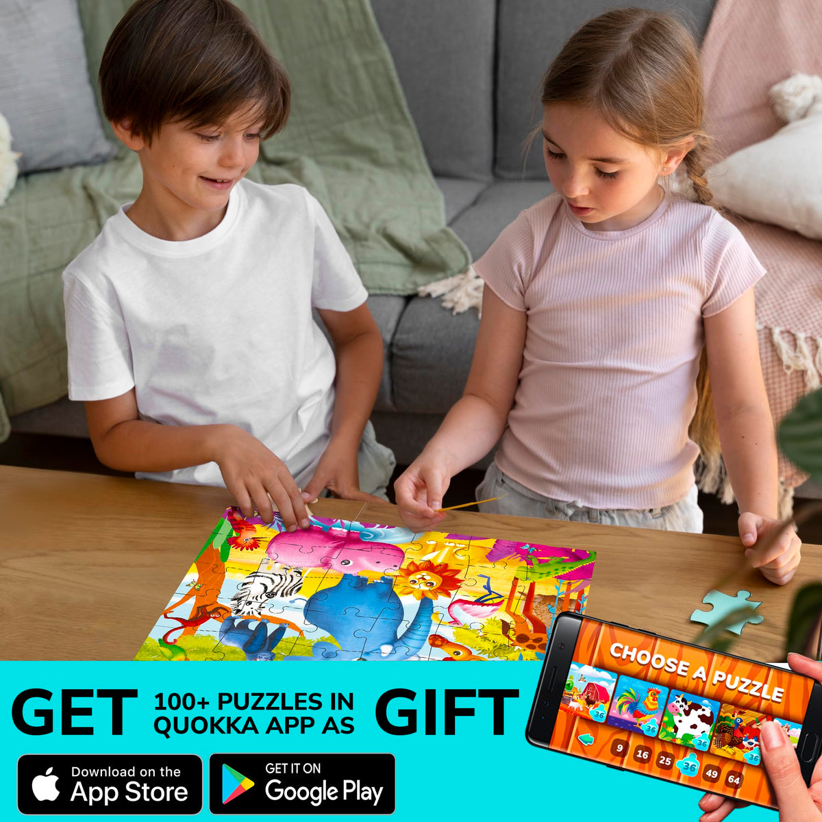 QUOKKA bright colors design makes puzzles engaging for preschoolers.