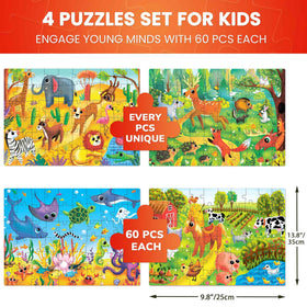 QUOKKA bright colors design: kid-friendly shapes improve puzzle engagement.