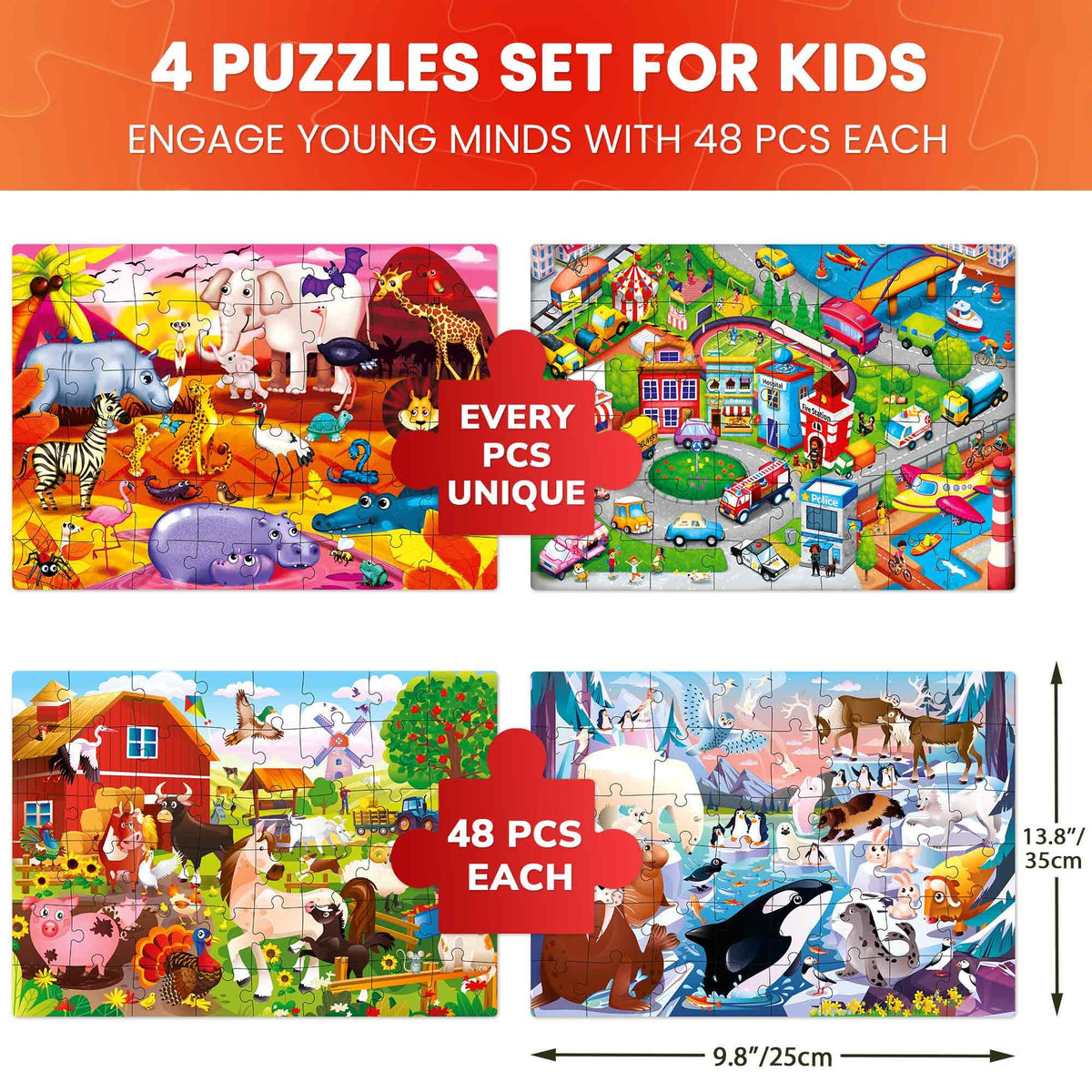QUOKKA bright colors designs puzzle set sparks focus during independent play