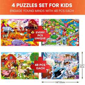 QUOKKA bright colors designs puzzle set sparks focus during independent play