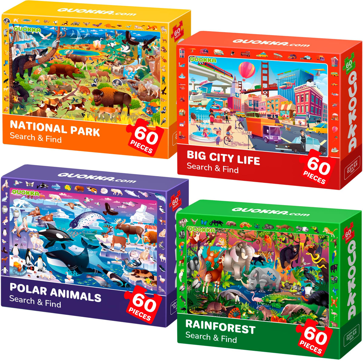 QUOKKA forest-animals-puzzle boosts observation skills during family playtime.