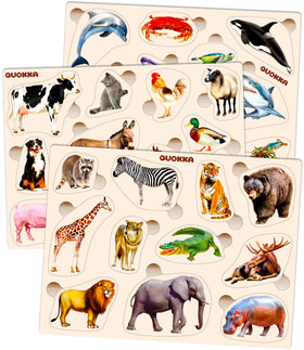 QUOKKA fox puzzle for toddlers enhances fine motor skills and color recognition.
