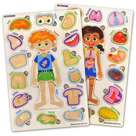 QUOKKA Puzzles kids human body board offers durable anatomy learning for toddlers.