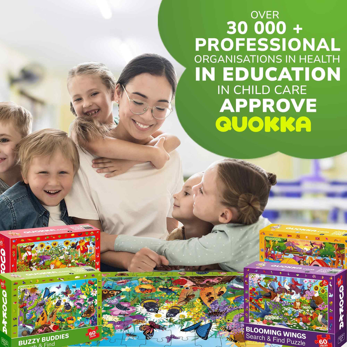 QUOKKA Puzzles learning activities encourage motor skills through hands-on play