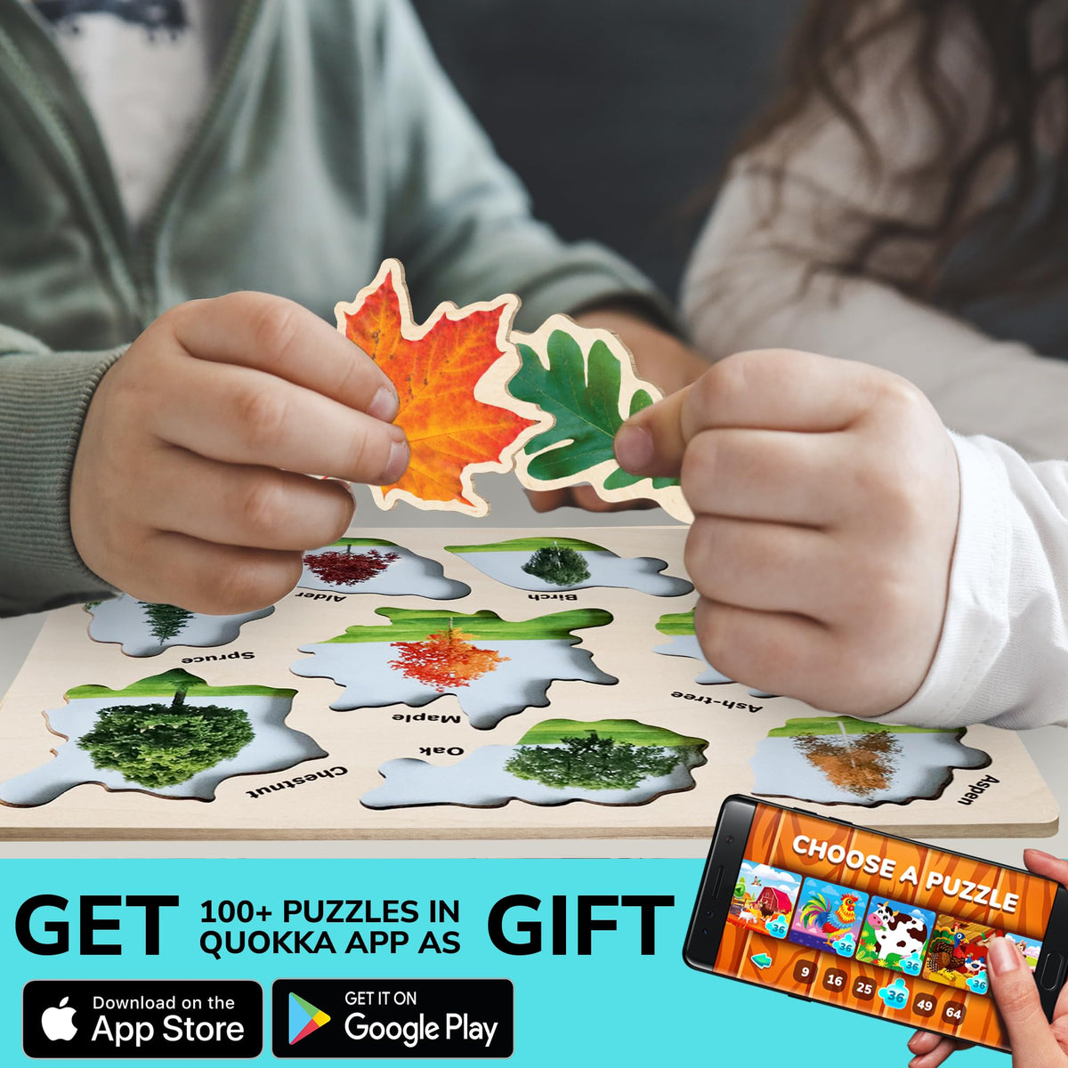 QUOKKA Montessori-style puzzle promotes independent play and learning.
