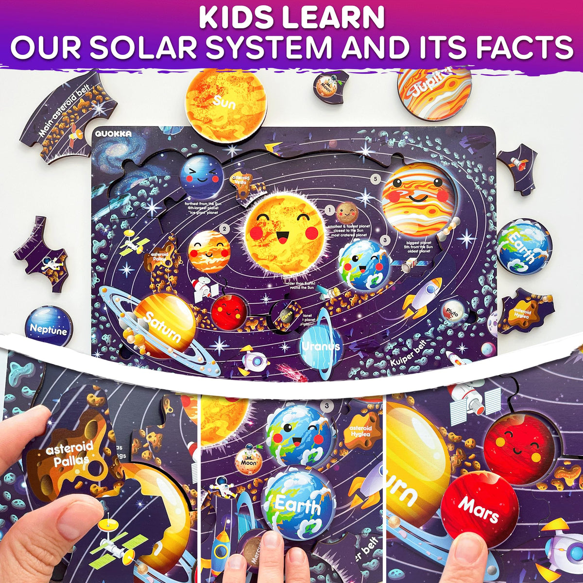 QUOKKA Puzzles oceans and countries collage supports early map skills with colorful pieces