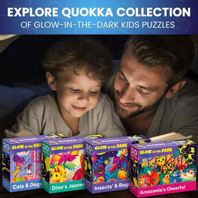 QUOKKA Glow vibrant colors attract kids and sustain engagement during puzzles