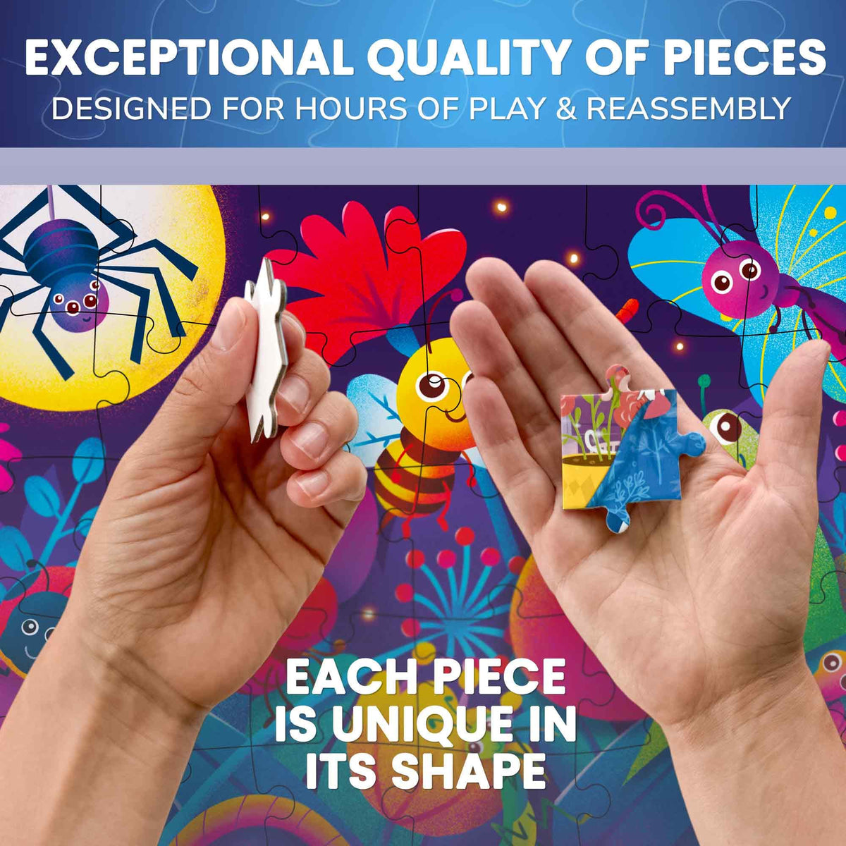QUOKKA Glow pieces with unique shapes aid puzzle assembly and problem-solving