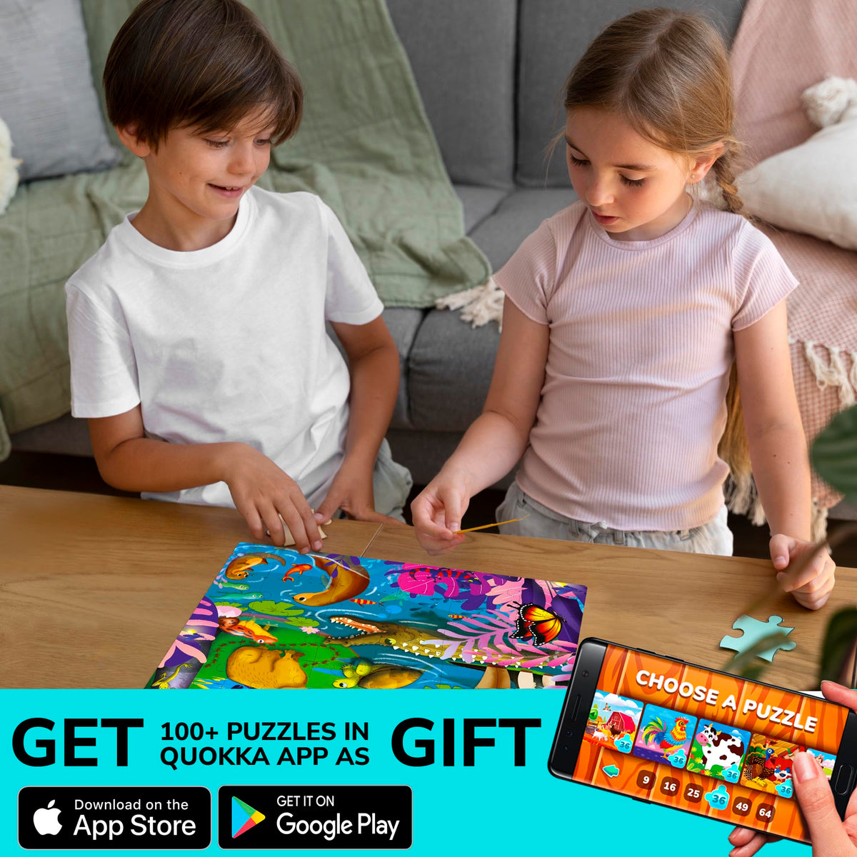 QUOKKA Puzzles for Toddlers unique-shapes: irregular pieces boost matching skills and self correction