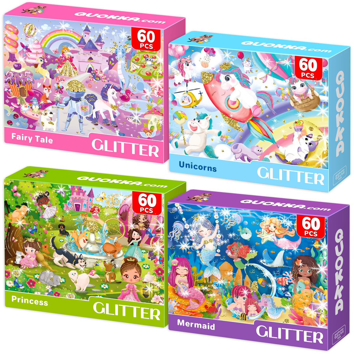 QUOKKA Puzzles unicorn princess collection with vivid unicorn scenes for imaginative play