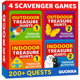 QUOKKA scavenger hunt cards on a ring for easy storage and travel.