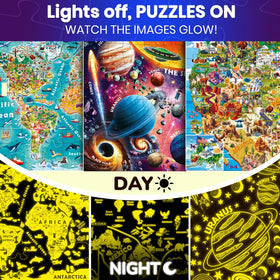 QUOKKA solar system puzzle glow-in-the-dark for space exploration