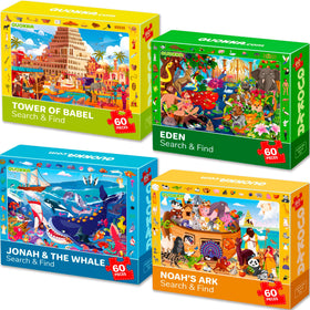 QUOKKA Tower of Babel puzzle shown with bright pieces for spatial reasoning