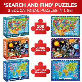 QUOKKA USA map puzzle 100 pieces for hands‑on geography learning