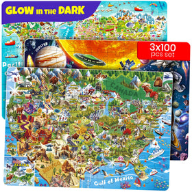 QUOKKA USA map puzzle glow-in-the-dark for hands-on geography fun
