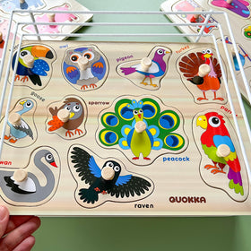 QUOKKA wooden puzzles show kids playing, encouraging social interaction.