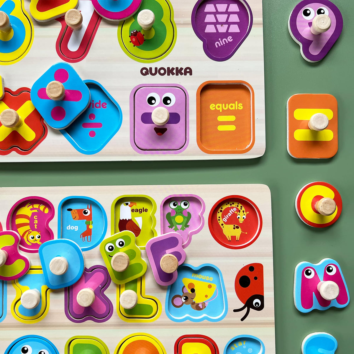 QUOKKA Montessori-inspired wooden puzzles foster independent play and cognitive development.