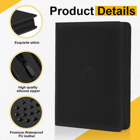 Qurhafoo side-loading zip binder open pages for easy card access