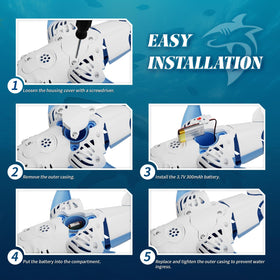 Qusases shark head LED lights up on contact for exciting light-up play