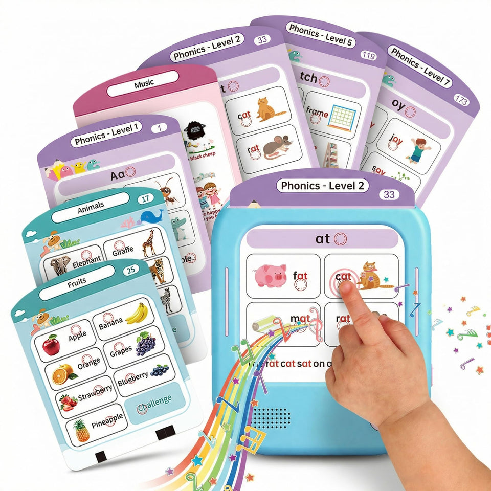 QuTZ Talking Flash Cards cover with bright colors for engaging early reading exploration.