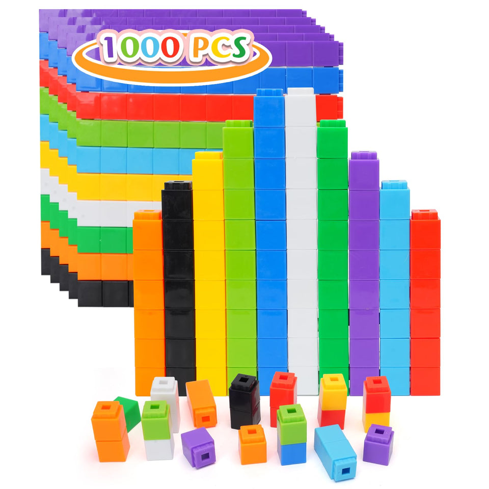 QUYSK 1000-cubes set in vibrant colors for counting and pattern building