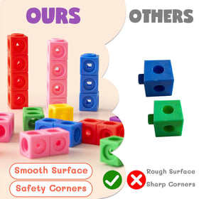 QUYSK lightweight plastic cubes offer safe, durable manipulation for small hands