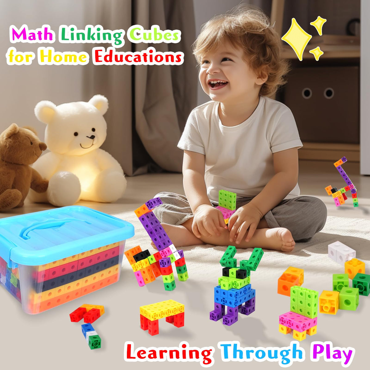 QUYSK lightweight plastic cubes with rounded edges for safe handling