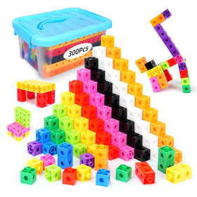 QUYSK linking cubes 300-piece set with storage box for organized math play
