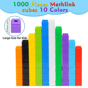 QUYSK math linking cubes clustered for hands-on spatial learning