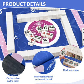 Qwiayeal Mahjong instruction card displays six rules for quick setup.