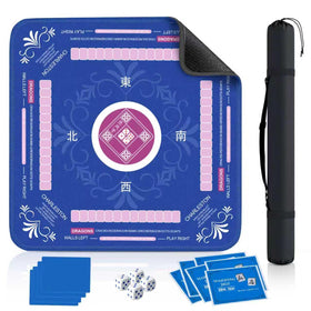 Qwiayeal Mahjong Mat blue surface supports smooth play and quiet sessions.