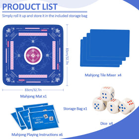 Qwiayeal Mahjong Mat non-slip bottom keeps the mat steady during play.