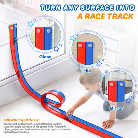 QWM bath toy track with two cars encourages imaginative water play
