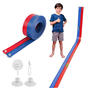 QWM flexible race track 15ft blue red setup for versatile indoor play