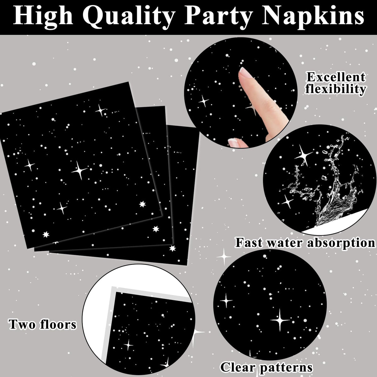 Qyeahkj Black forks complete the space-themed table setting