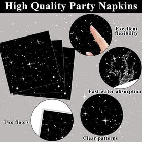 Qyeahkj Black forks complete the space-themed table setting