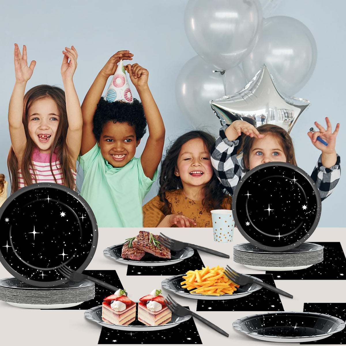 Qyeahkj Galactic tableware to enhance any space party ambiance