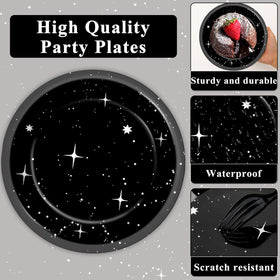 Qyeahkj stars napkins provide absorbent space-themed napkins for quick cleanup.