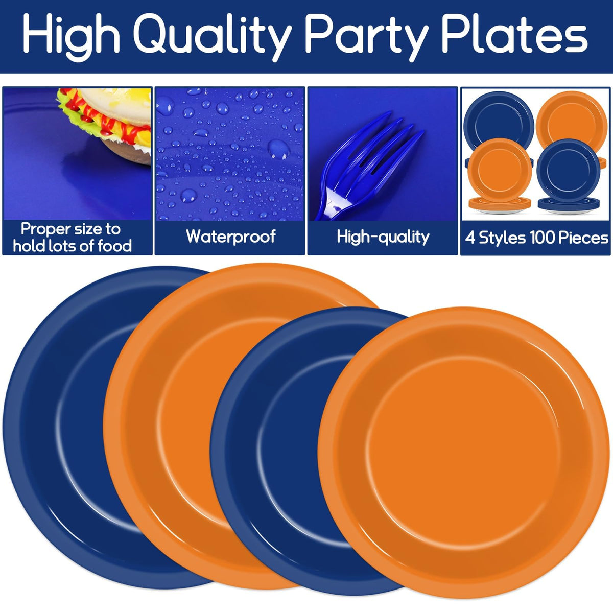 Qyeahkj orange blue napkins for quick cleanup.