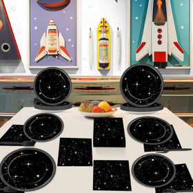 Qyeahkj outdoor event setup suits baby showers and galaxy-themed parties.