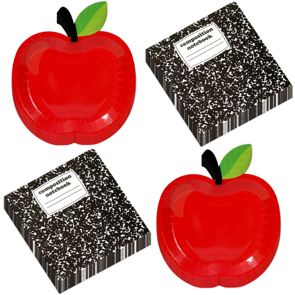 Qyeahkj red-apple-plates: playful back-to-school vibe for classroom celebrations.