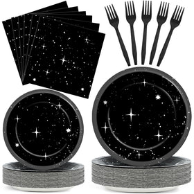 Qyeahkj Space Plates 9-inch for sturdy dining at space-themed parties